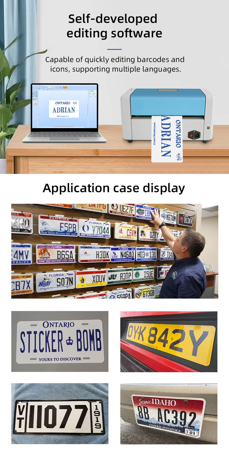 licence plate printer